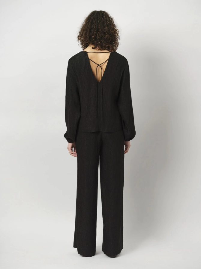 Dante 6 Ruimvallende Wijde Broek Zwart