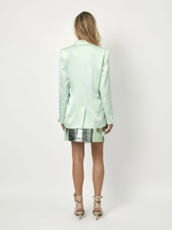 Dante 6 Satijnen Look Blazer Lichtgroen