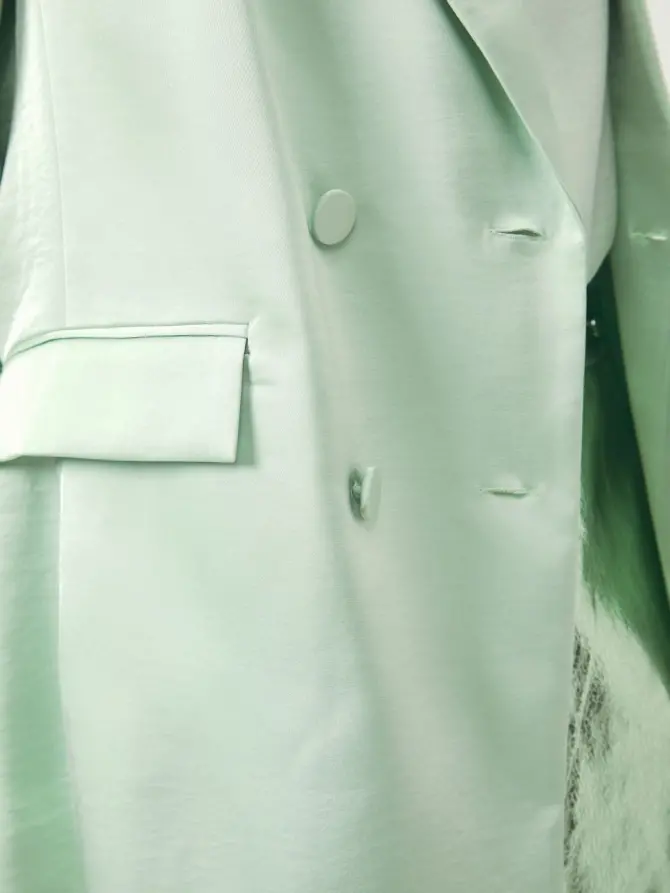 Dante 6 Satijnen Look Blazer Lichtgroen