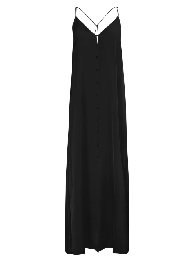dante 6 Satijnen maxi-jurk Zwart