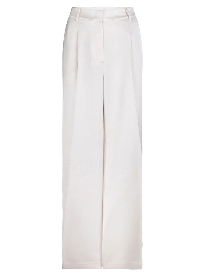 dante 6 Satijnen wide leg broek Creme