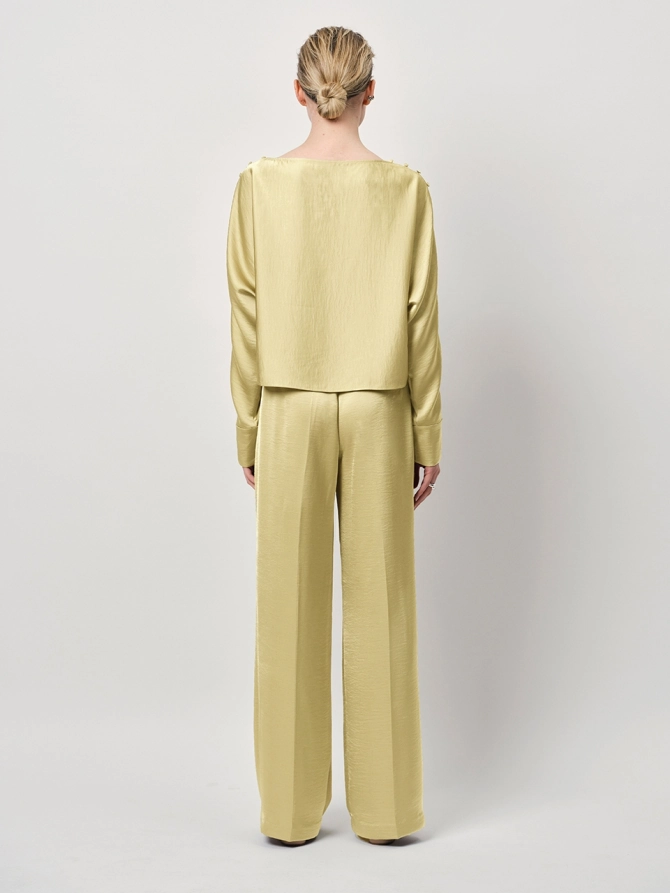 Dante 6 Satin-look Crop Top Geel