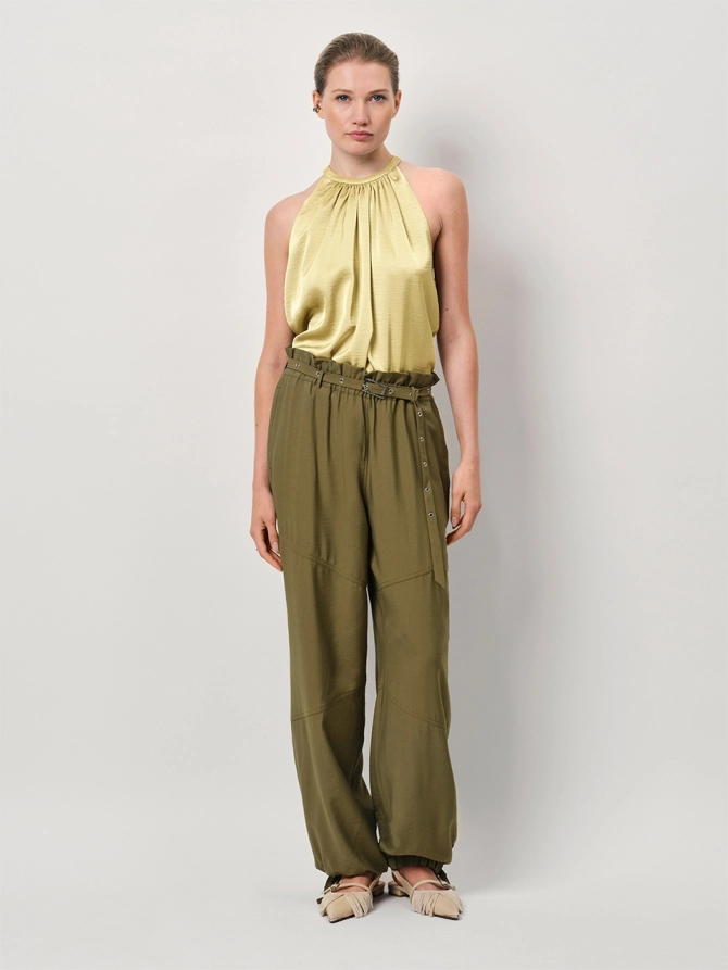 Dante 6 Satin-look Haltertop Geel