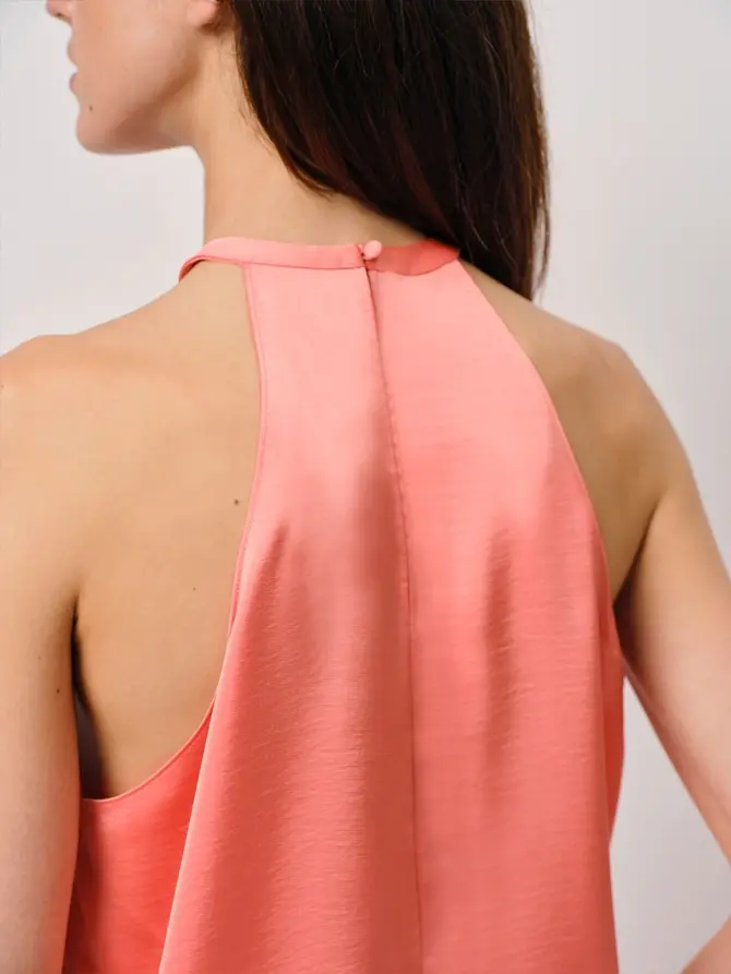 Dante 6 Satin-look Haltertop Radiant Apricot