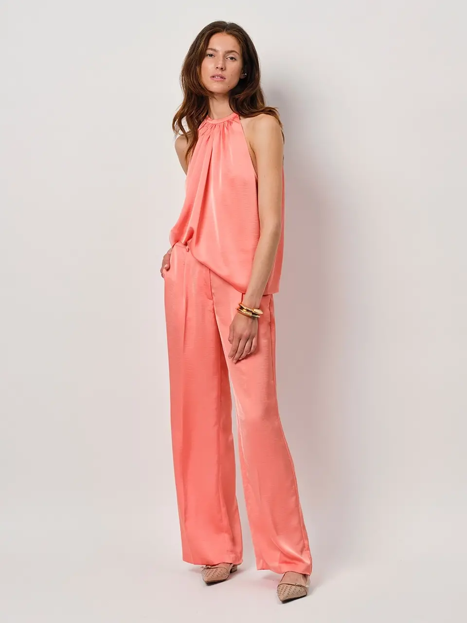 Dante 6 Satin-look Haltertop Radiant Apricot