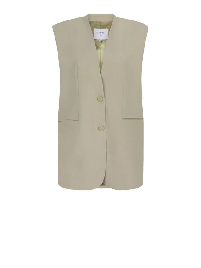 dante 6 Single-breasted gilet Lichtgroen