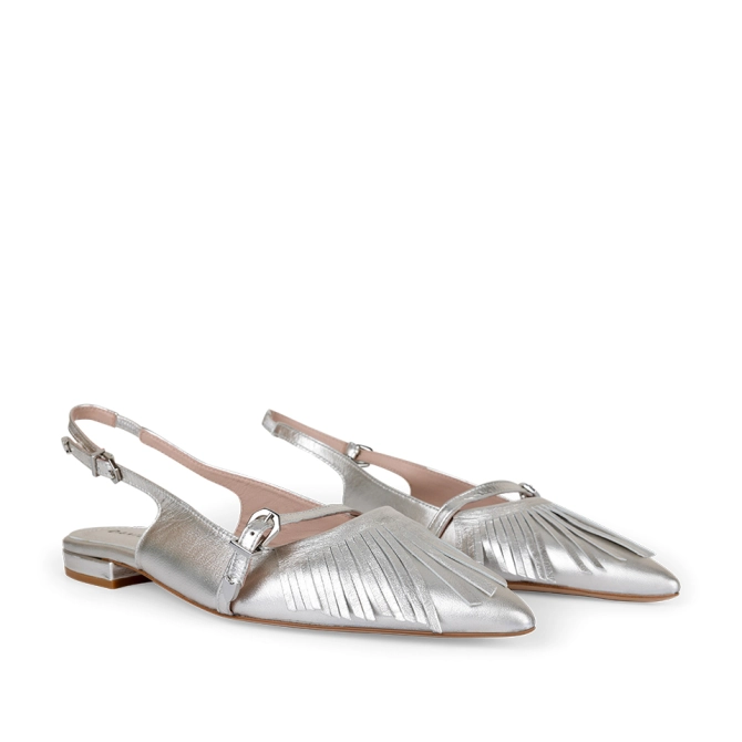 Dante 6 Slingbacks Met Franjes Sunset Silver