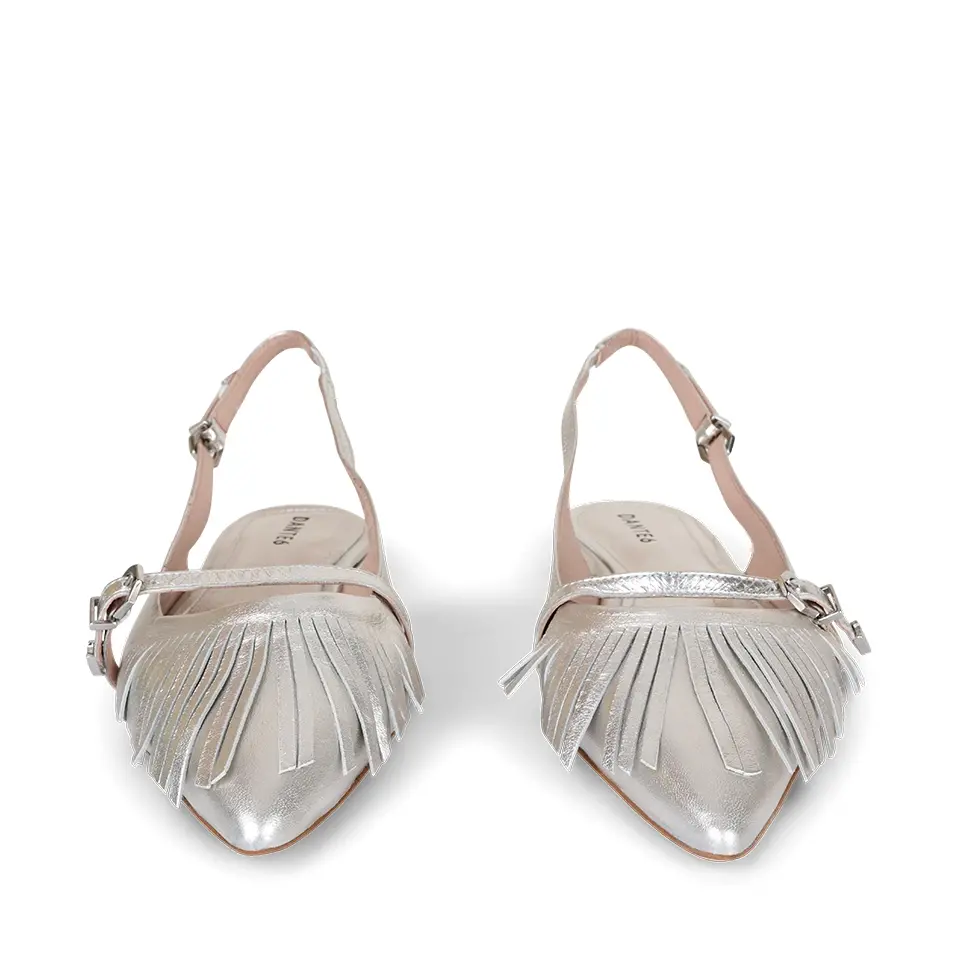 Dante 6 Slingbacks Met Franjes Sunset Silver