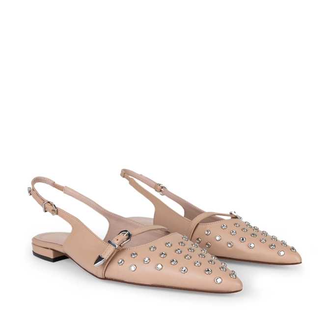 Dante 6 Slingbacks Met Studs Beige