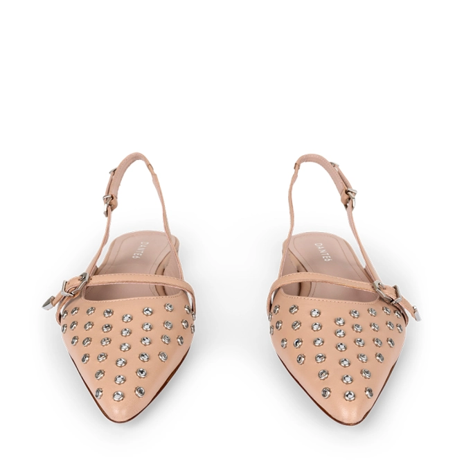 Dante 6 Slingbacks Met Studs Beige
