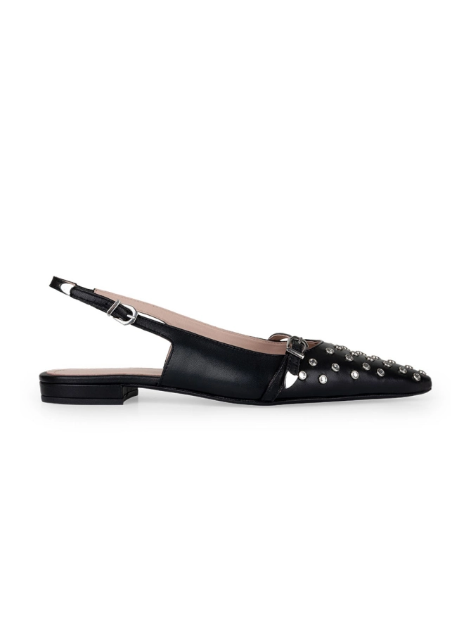 dante 6 Slingbacks met studs Zwart