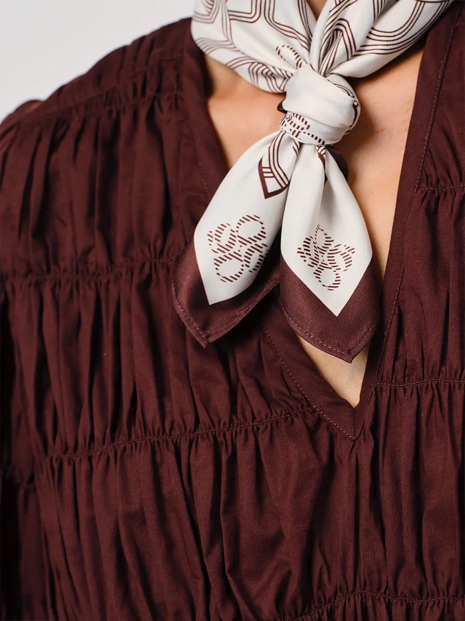 Dante 6 Smocked Boho Top Cacao Brown