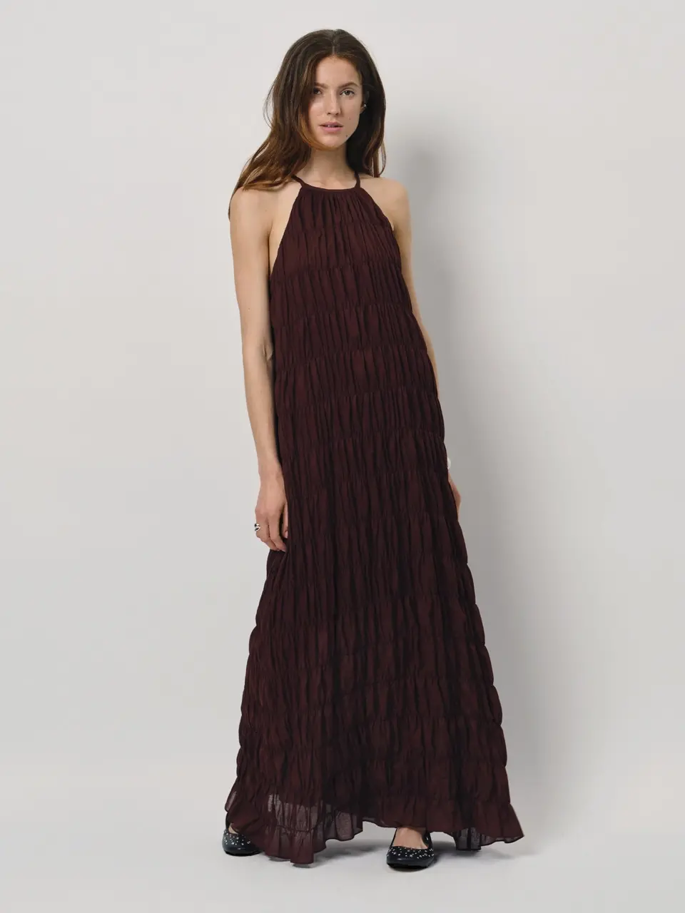 Dante 6 Smocked Maxi-jurk Cacao Brown