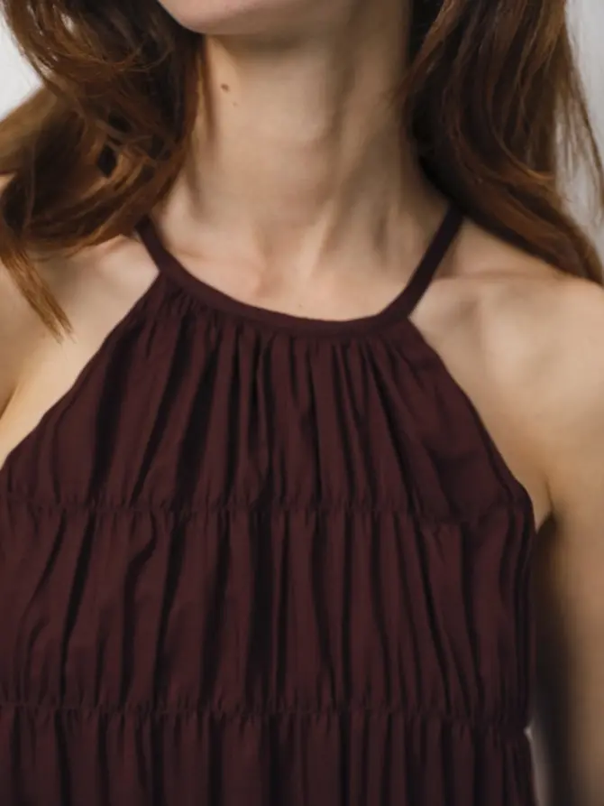 Dante 6 Smocked Maxi-jurk Cacao Brown