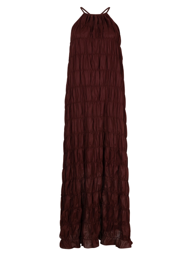 dante 6 Smocked maxi-jurk Cacao Brown