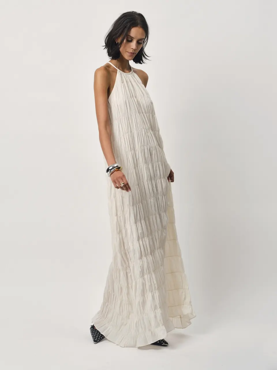 Dante 6 Smocked Maxi-jurk Creme
