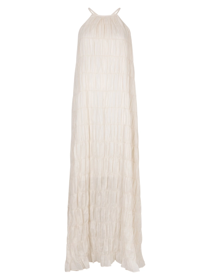 dante 6 Smocked maxi-jurk Creme