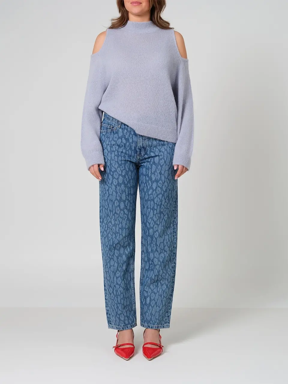 Dante 6 Straight Fit Leopard Jeans Blauw