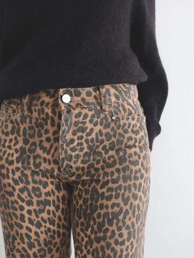 Dante 6 Straight Fit Leopard Jeans Multicolour