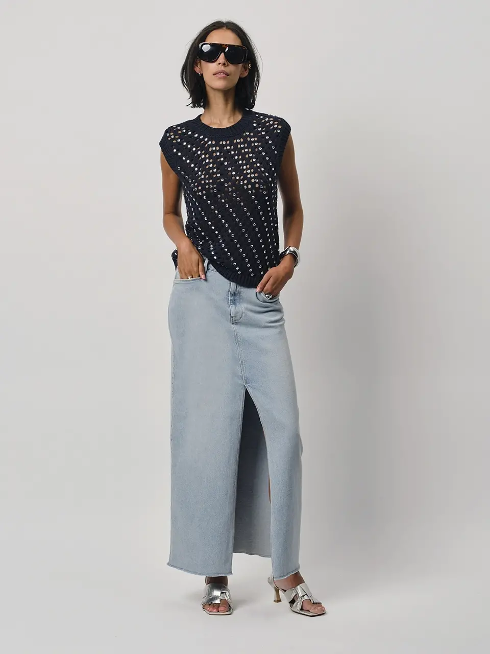 Dante 6 Strass Knit Top Donkerblauw