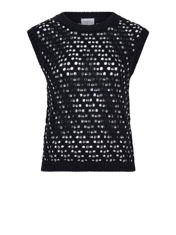 dante 6 Strass knit top Donkerblauw