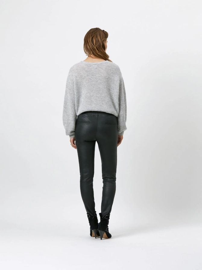 Dante 6 Stretch Leren Broek Zwart