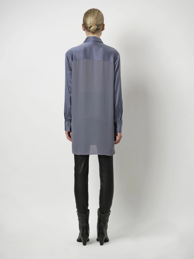 Dante 6 Stretch Zijde Blouse Blauw