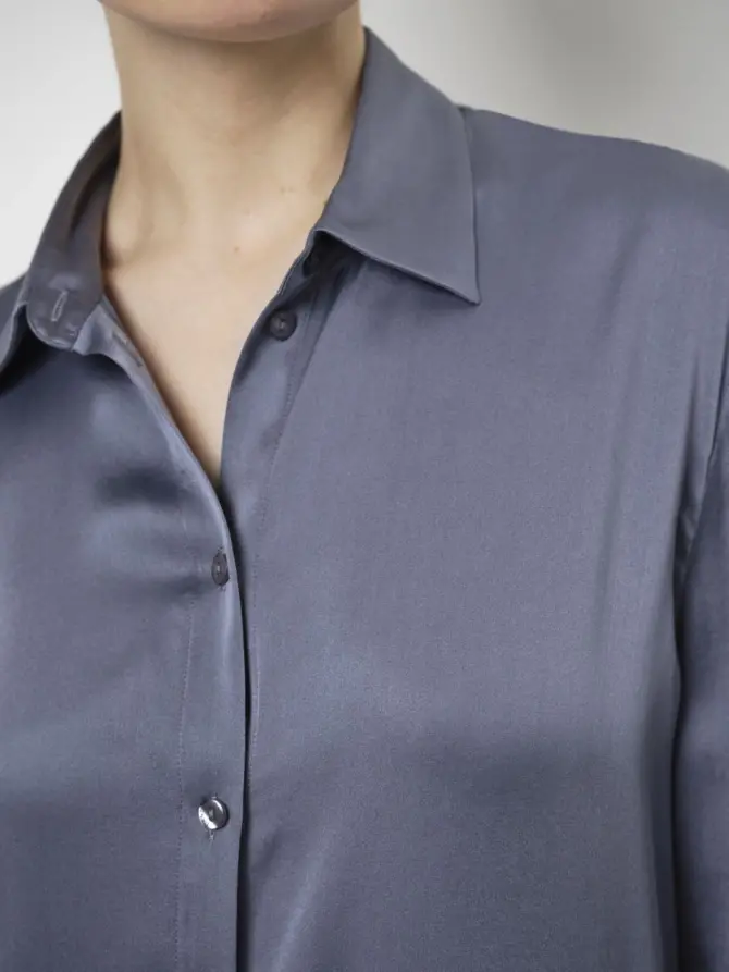 Dante 6 Stretch Zijde Blouse Blauw