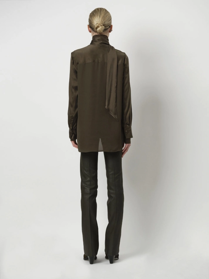 Dante 6 Stretch Zijde Blouse Donkergroen