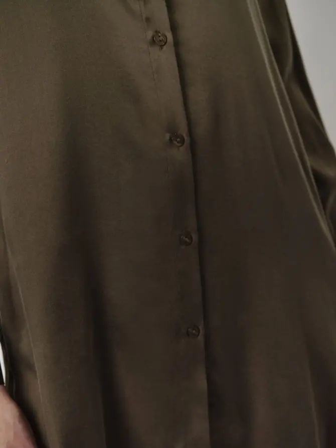 Dante 6 Stretch Zijde Blouse Donkergroen