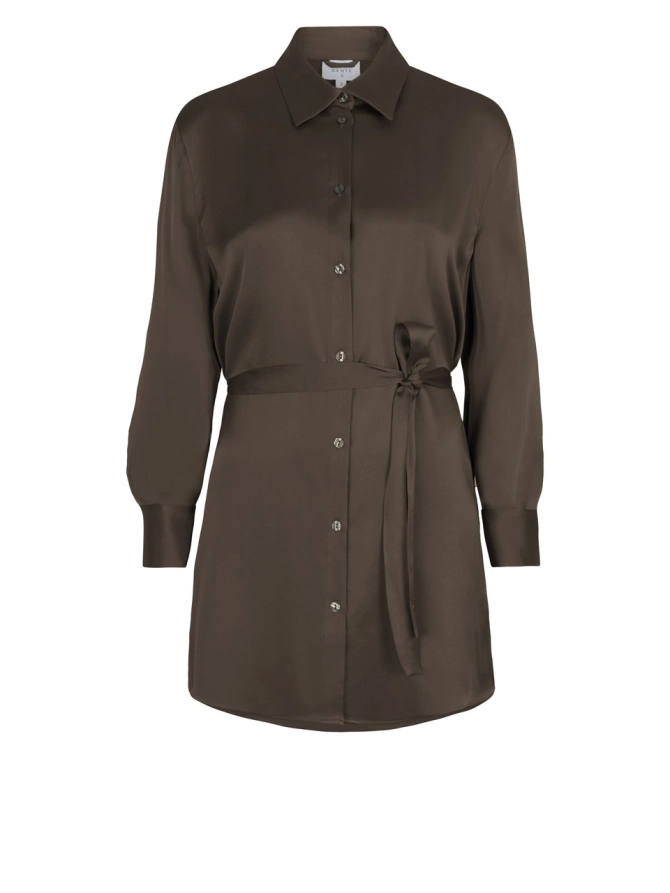 dante 6 Stretch zijde blouse Donkergroen