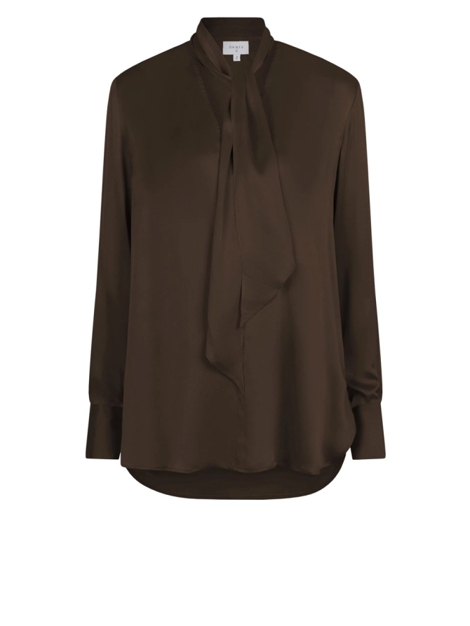 dante 6 Stretch zijde blouse Donkergroen