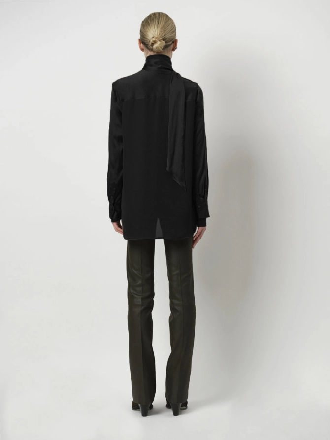 Dante 6 Stretch Zijde Blouse Zwart