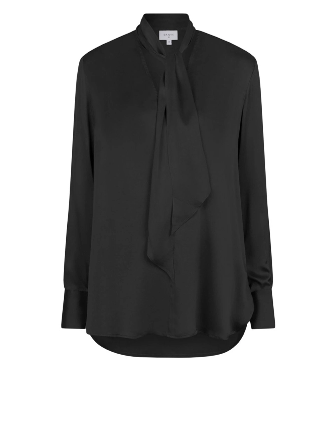 dante 6 Stretch zijde blouse Zwart