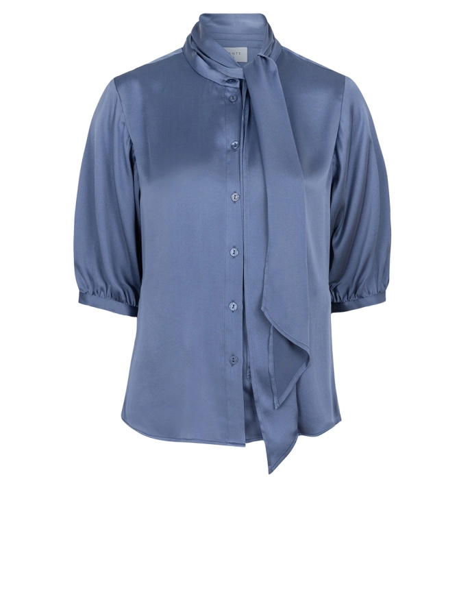 dante 6 Stretchzijde blouse Donkerblauw