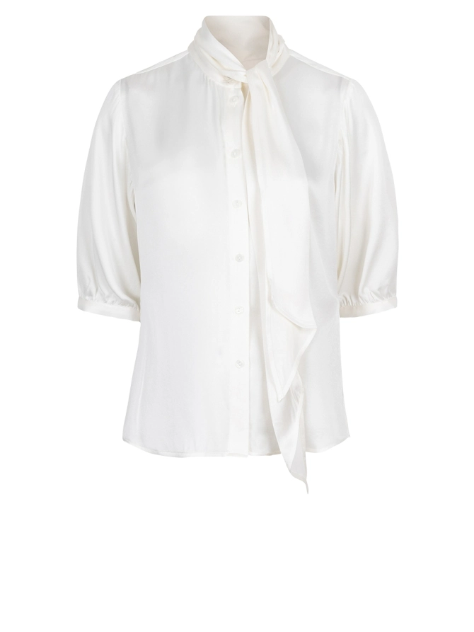 dante 6 Stretchzijde blouse Off-white
