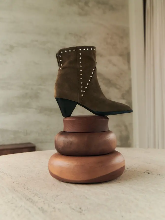 dante 6 Suede enkellaarsjes Donkergroen