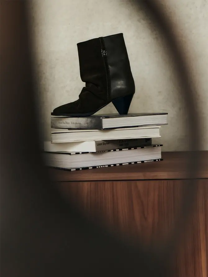 dante 6 Suede mix enkellaarsjes Zwart