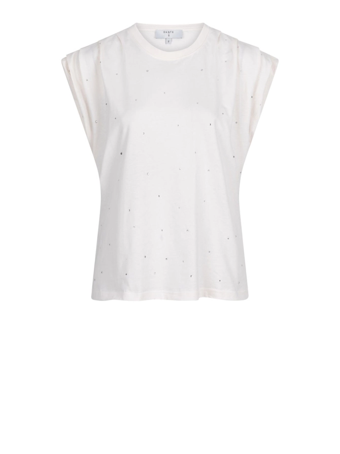 dante 6 T-shirt met strass Creme