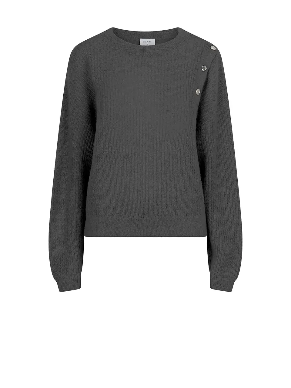 Dante 6 Trui Met Knoopdetails Donkergijs