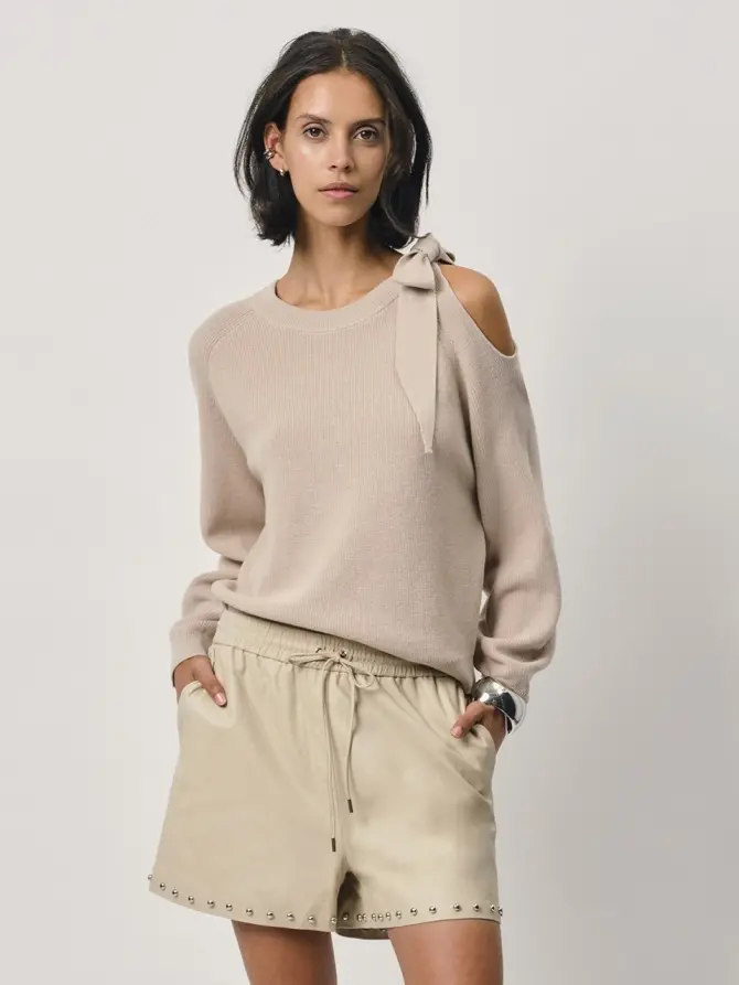 dante 6 Trui met strikdetail Beige