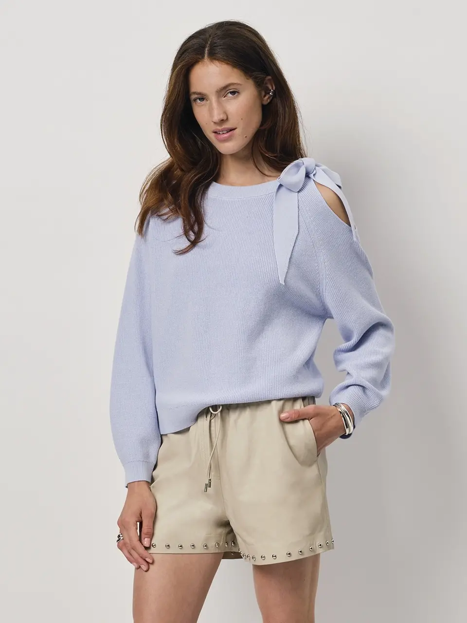 Dante 6 Trui Met Strikdetail Lichtblauw