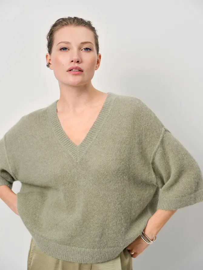 Dante 6 V-hals Gebreide Trui Groen