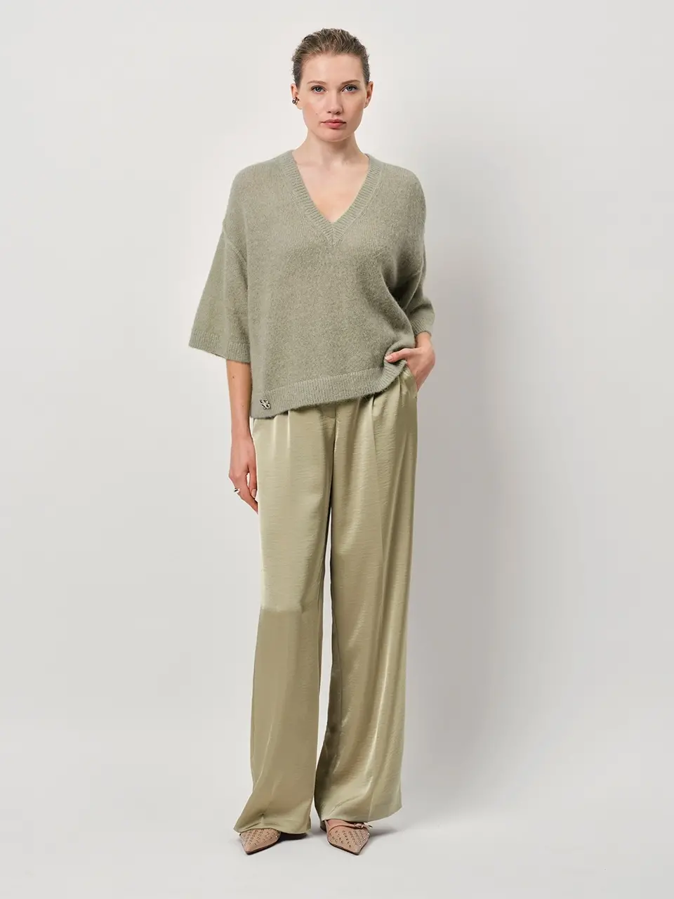 Dante 6 V-hals Gebreide Trui Groen