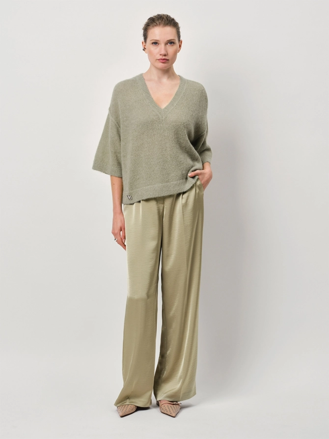 dante 6 V-hals gebreide trui Groen