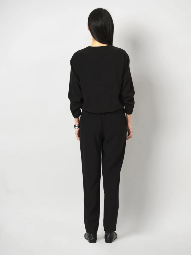 Dante 6 V-hals Top Met Koord Zwart