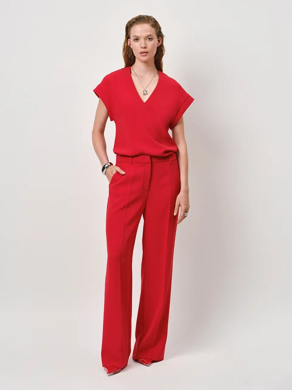 Dante 6 V-hals Top Rood