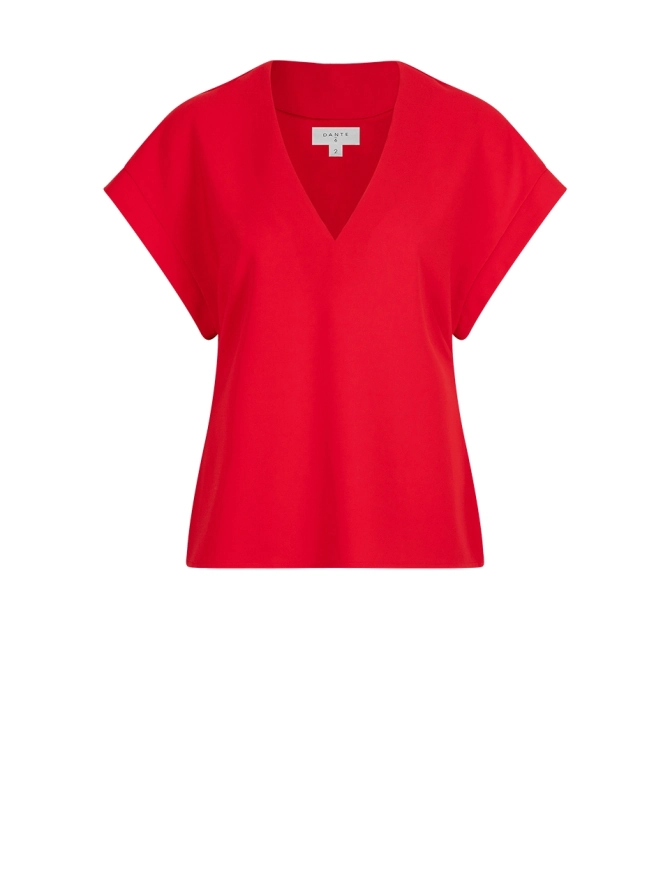 dante 6 V-hals top Rood