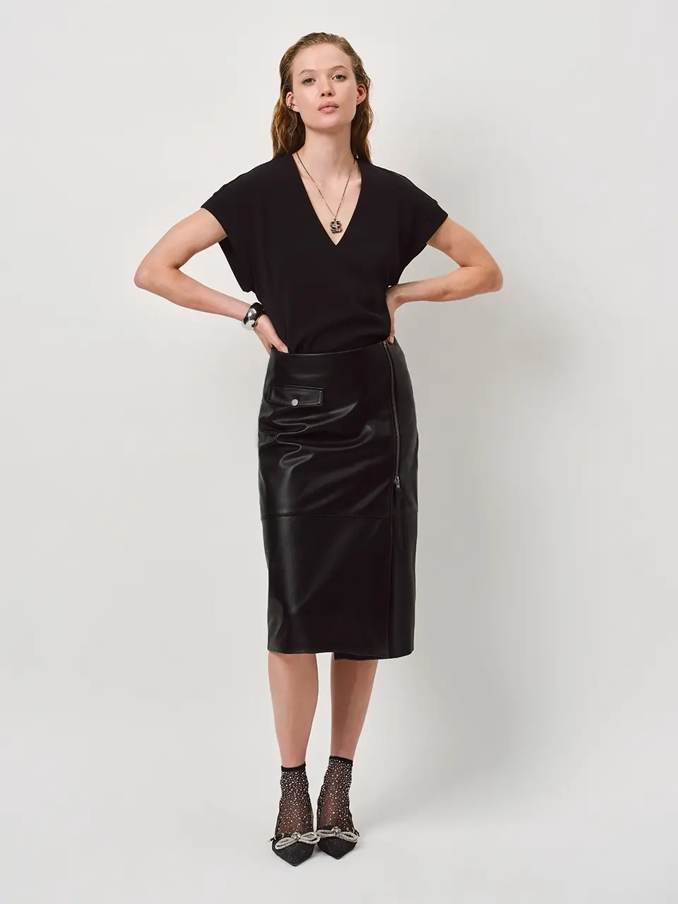 Dante 6 V-hals Top Zwart