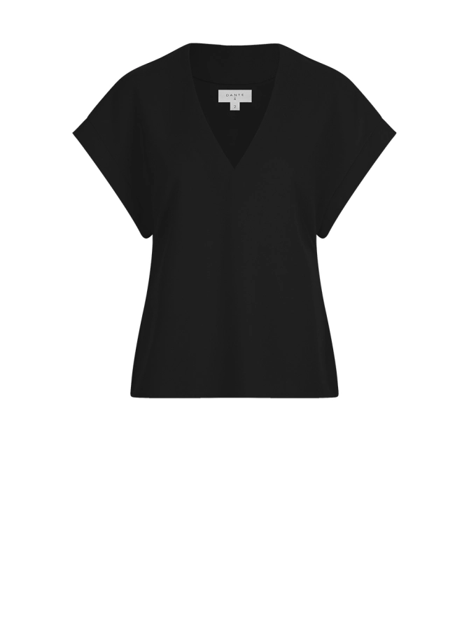 dante 6 V-hals top Zwart